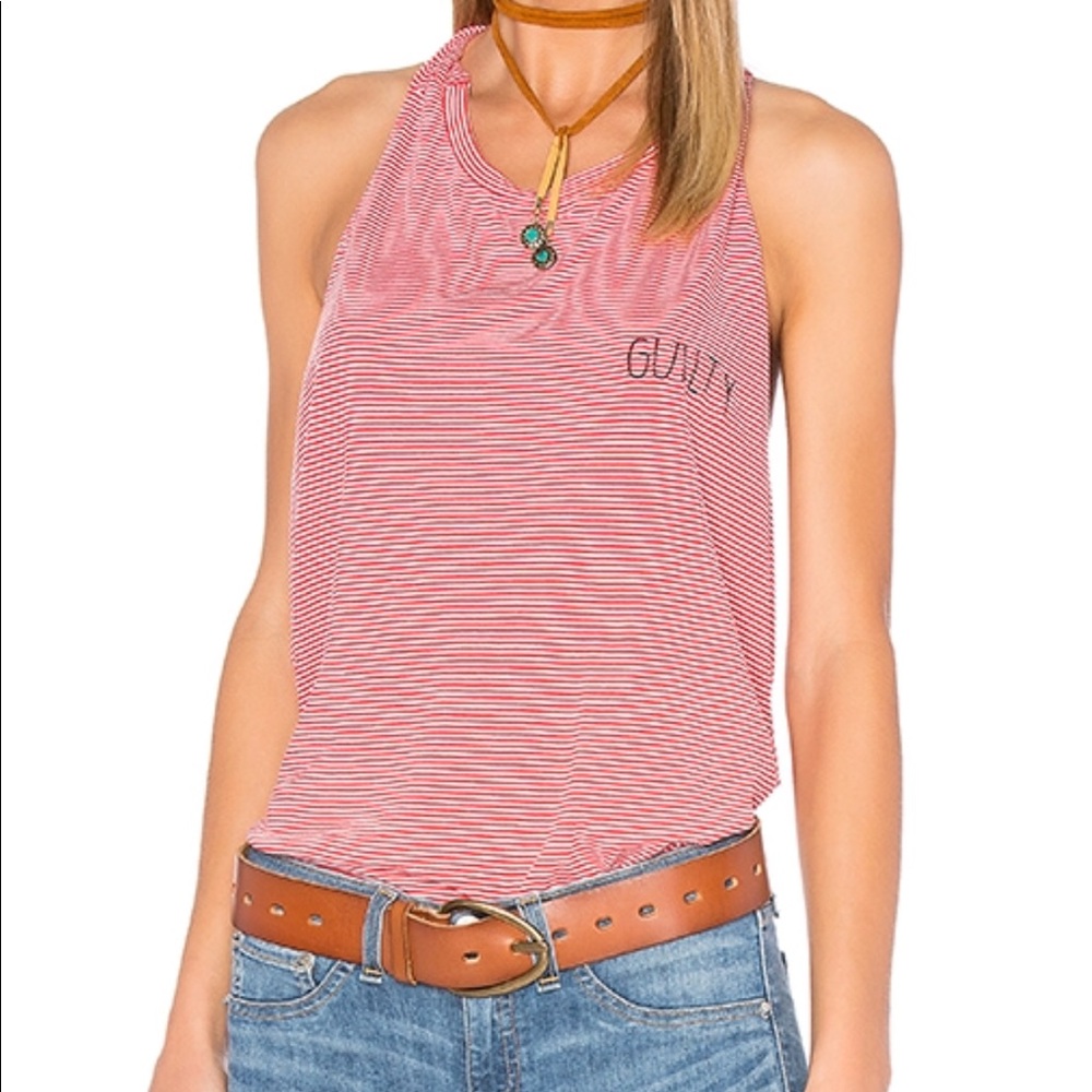 WILDFOX Racerback Embroidered Tank Top